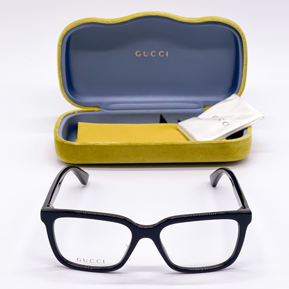 NEW GUCCI GG0160O 001 EYEGLASSES GUCCI GG01600 BLACK EYEWEAR - Picture 2 of 14